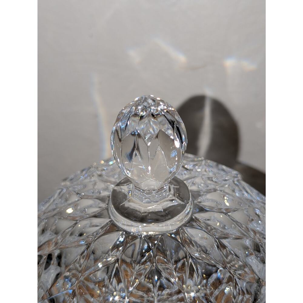 Vintage Wallace Silver Plate Pedestal Crystal Lidded Candy Dish USA Made - Picture 3 of 8